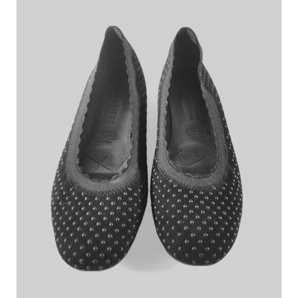 HISPANITAS 3D Black Women's Hobnail Scalloped Bethel Ballerina Flats Shoes US 6 - Picture 5 of 11